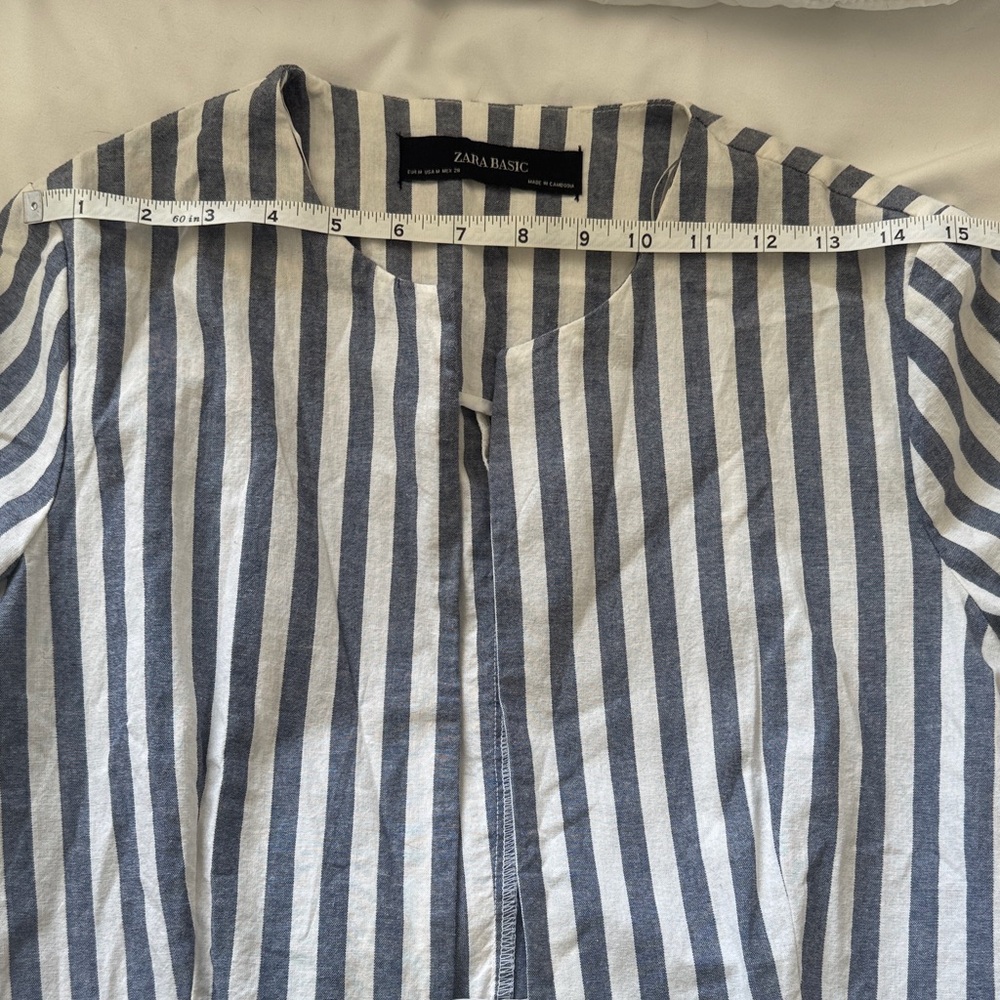 Zara Navy and White Striped Top - Picture 3 of 5